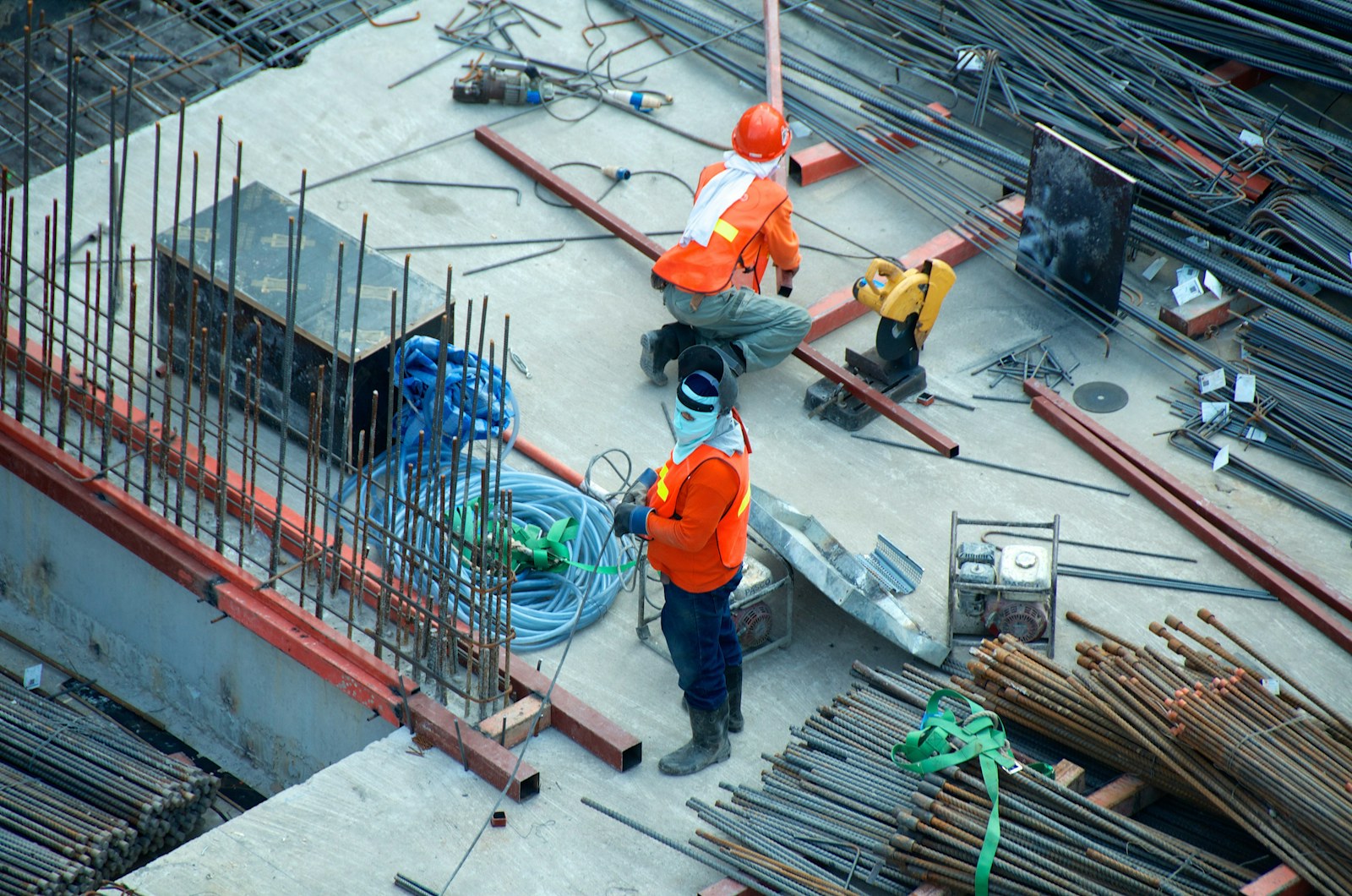 Road construction crew carrying out asphalt work